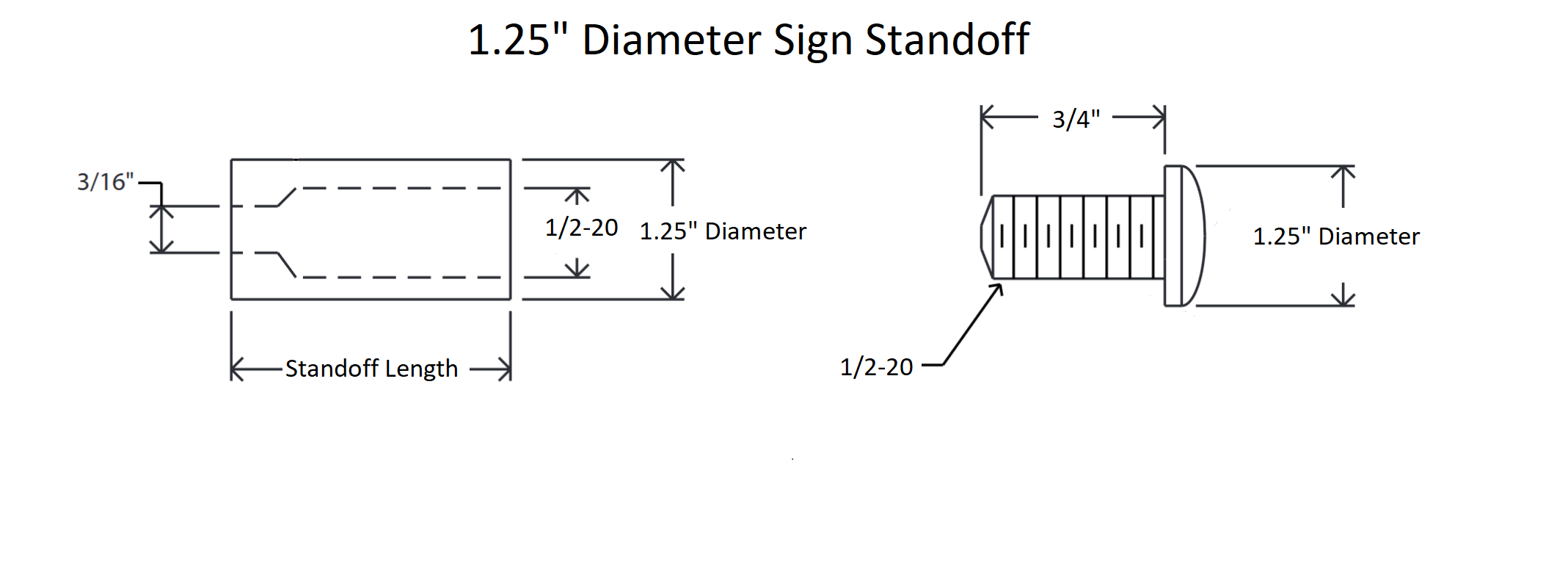 Anodized Aluminum Sign Standoffs - Image 5